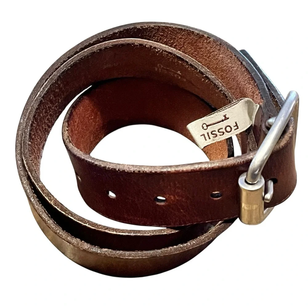 Fossil Leather Men’s Large Brown Leather Belt BT3731200